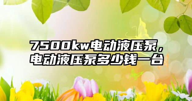 7500kw電動液壓泵，電動液壓泵多少錢一臺