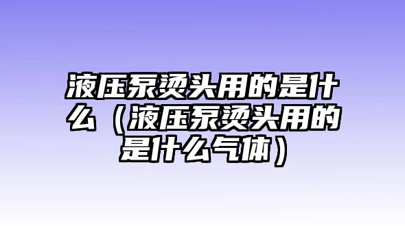 液壓泵燙頭用的是什么（液壓泵燙頭用的是什么氣體）