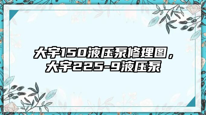 大宇150液壓泵修理圖，大宇225-9液壓泵