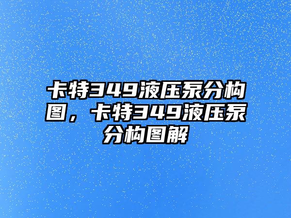 卡特349液壓泵分構(gòu)圖，卡特349液壓泵分構(gòu)圖解