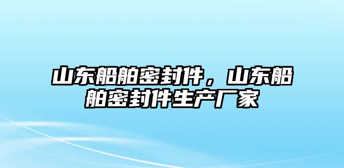 山東船舶密封件，山東船舶密封件生產(chǎn)廠家