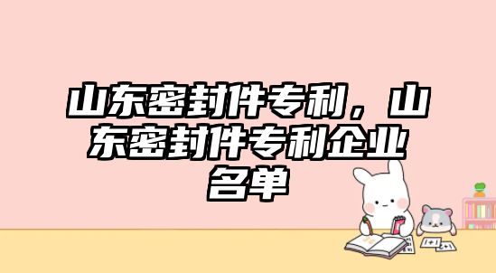 山東密封件專利，山東密封件專利企業(yè)名單