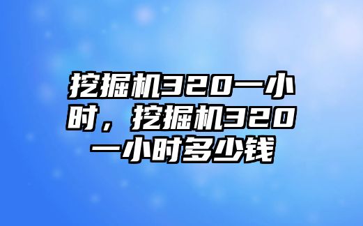 挖掘機320一小時，挖掘機320一小時多少錢