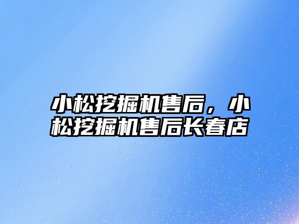 小松挖掘機售后，小松挖掘機售后長春店