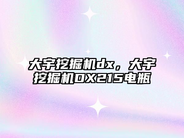 大宇挖掘機dx，大宇挖掘機DX215電瓶