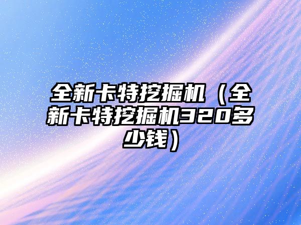 全新卡特挖掘機（全新卡特挖掘機320多少錢）