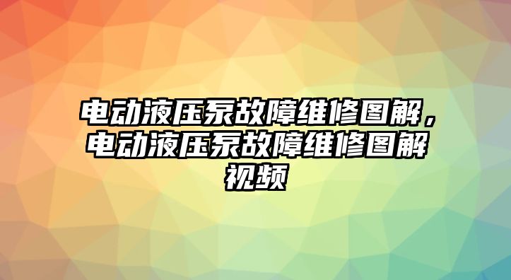 電動(dòng)液壓泵故障維修圖解，電動(dòng)液壓泵故障維修圖解視頻