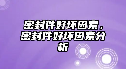 密封件好壞因素，密封件好壞因素分析