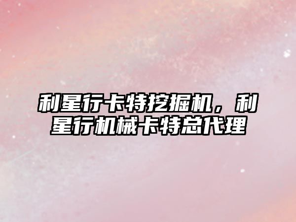 利星行卡特挖掘機，利星行機械卡特總代理