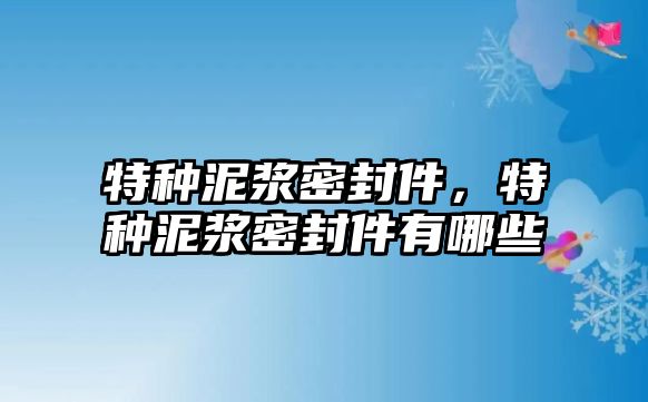 特種泥漿密封件，特種泥漿密封件有哪些