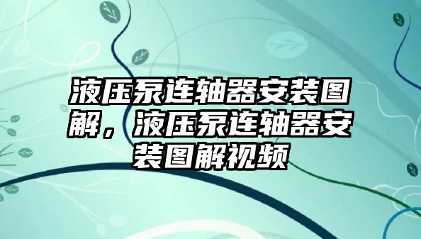 液壓泵連軸器安裝圖解，液壓泵連軸器安裝圖解視頻