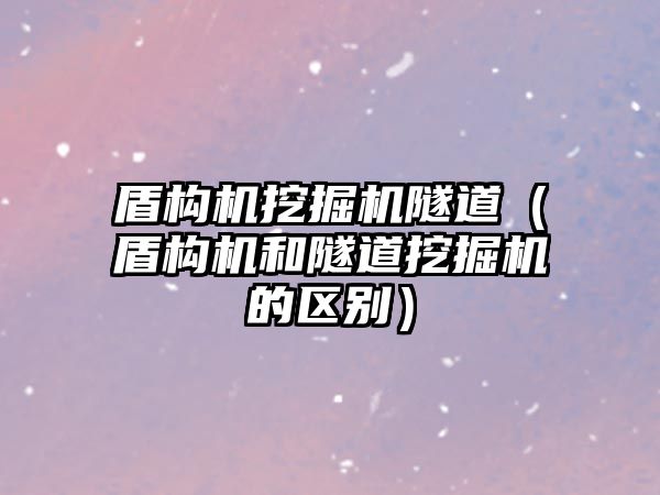 盾構機挖掘機隧道（盾構機和隧道挖掘機的區(qū)別）