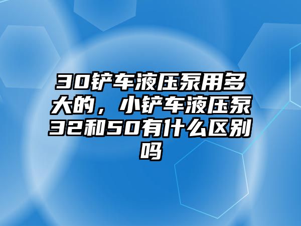 30鏟車液壓泵用多大的，小鏟車液壓泵32和50有什么區(qū)別嗎