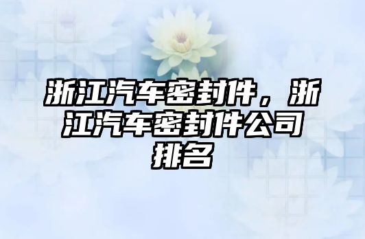 浙江汽車密封件，浙江汽車密封件公司排名