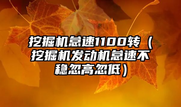 挖掘機怠速1100轉（挖掘機發(fā)動機怠速不穩(wěn)忽高忽低）