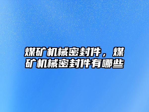 煤礦機(jī)械密封件，煤礦機(jī)械密封件有哪些