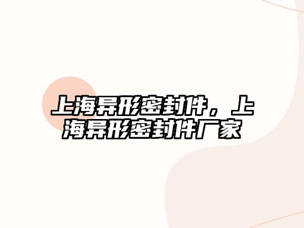 上海異形密封件，上海異形密封件廠家