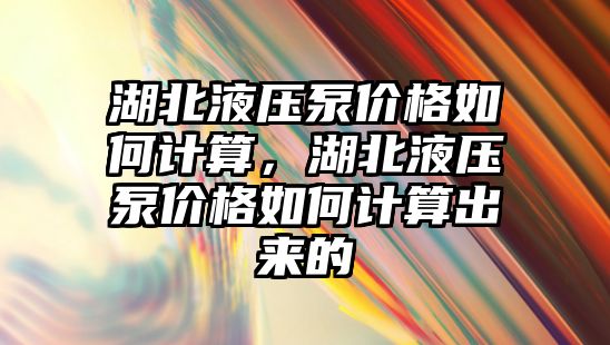 湖北液壓泵價格如何計算，湖北液壓泵價格如何計算出來的