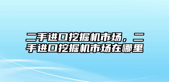 二手進口挖掘機市場，二手進口挖掘機市場在哪里