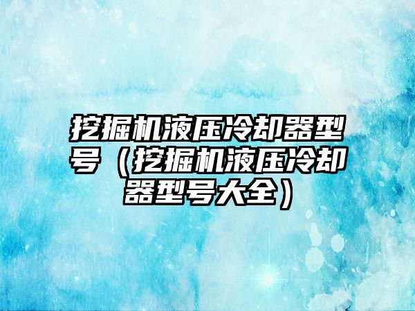 挖掘機液壓冷卻器型號（挖掘機液壓冷卻器型號大全）