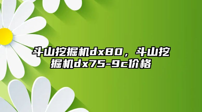 斗山挖掘機dx80，斗山挖掘機dx75-9c價格