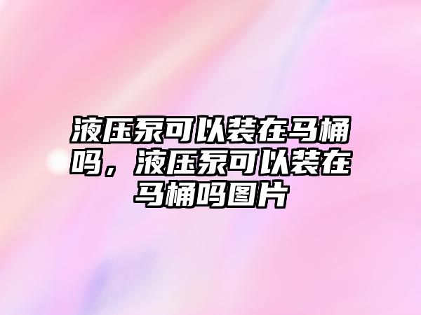 液壓泵可以裝在馬桶嗎，液壓泵可以裝在馬桶嗎圖片