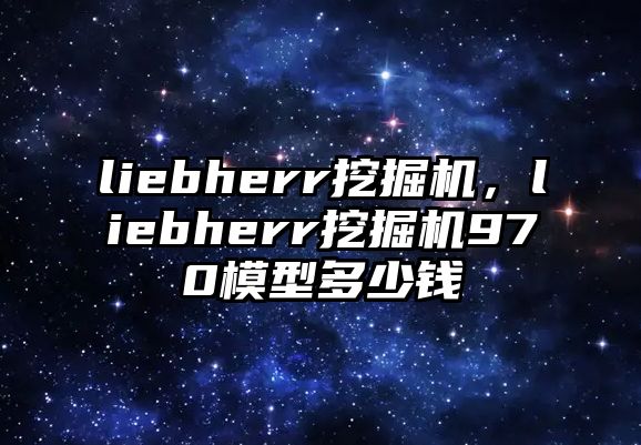 liebherr挖掘機，liebherr挖掘機970模型多少錢