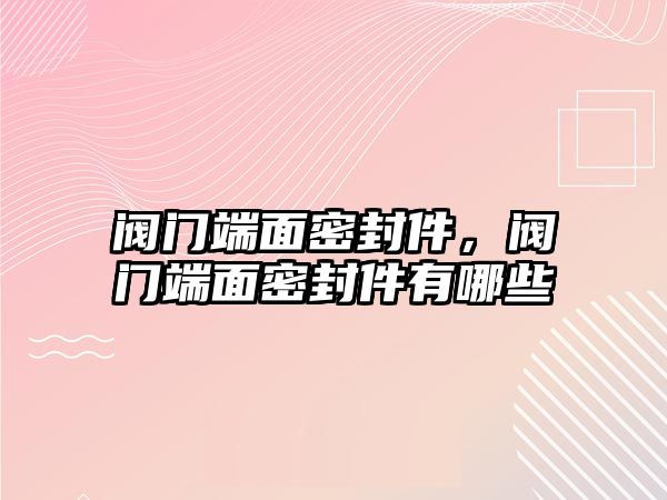 閥門端面密封件，閥門端面密封件有哪些