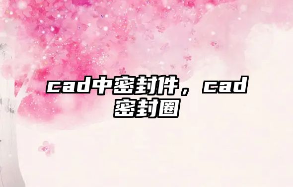 cad中密封件，cad密封圈