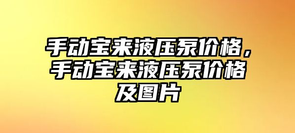 手動寶來液壓泵價格，手動寶來液壓泵價格及圖片