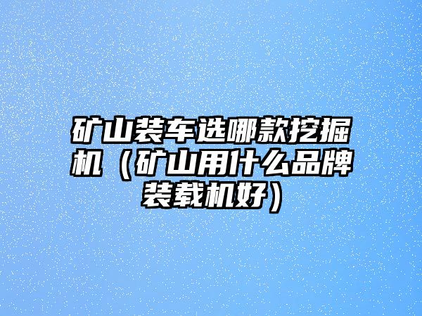 礦山裝車選哪款挖掘機(jī)（礦山用什么品牌裝載機(jī)好）