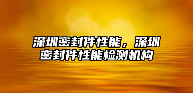 深圳密封件性能，深圳密封件性能檢測機(jī)構(gòu)