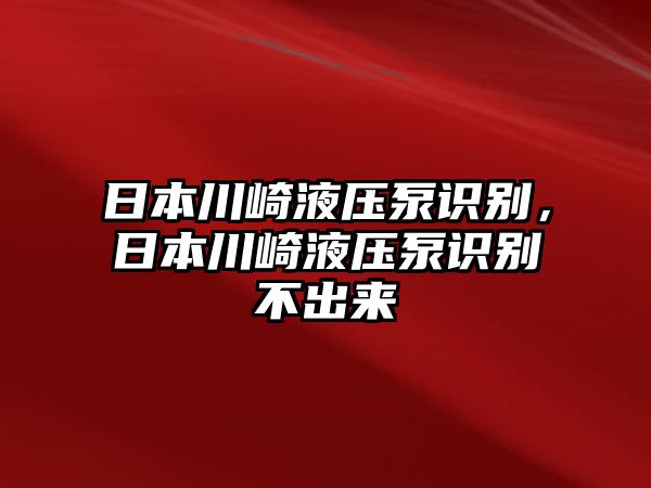 日本川崎液壓泵識(shí)別，日本川崎液壓泵識(shí)別不出來(lái)