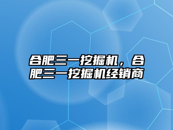 合肥三一挖掘機，合肥三一挖掘機經(jīng)銷商