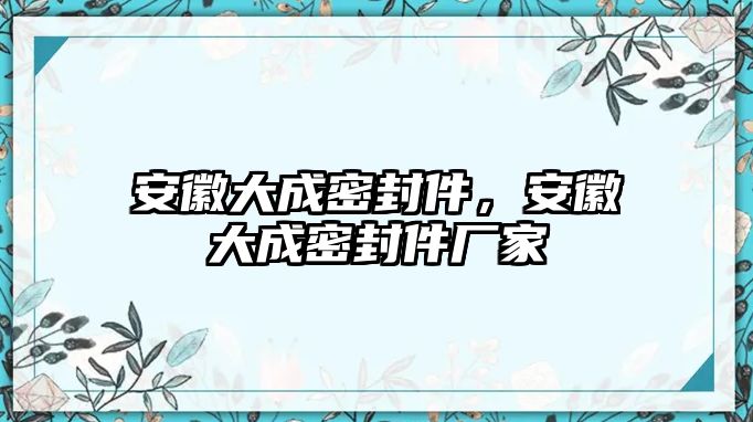 安徽大成密封件，安徽大成密封件廠家