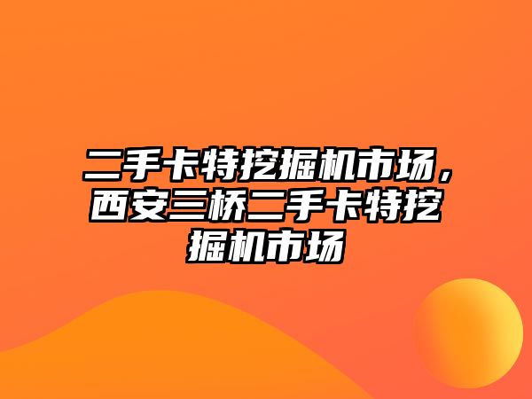 二手卡特挖掘機市場，西安三橋二手卡特挖掘機市場