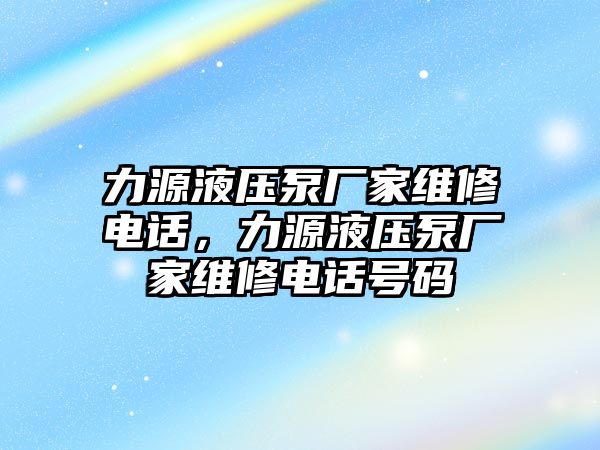 力源液壓泵廠家維修電話，力源液壓泵廠家維修電話號碼