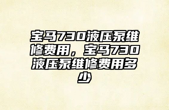 寶馬730液壓泵維修費(fèi)用，寶馬730液壓泵維修費(fèi)用多少