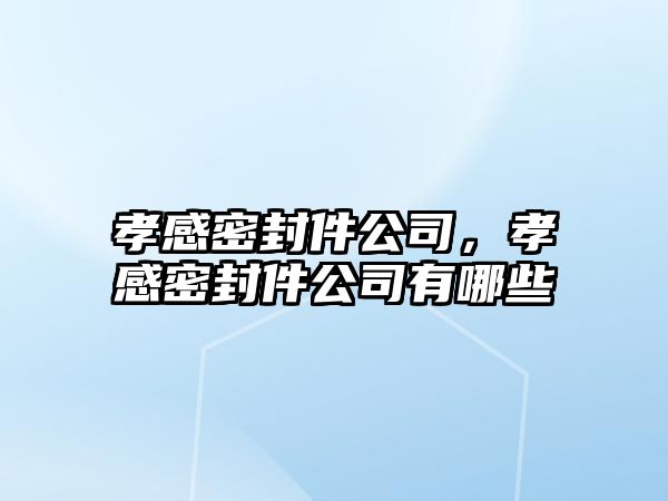 孝感密封件公司，孝感密封件公司有哪些