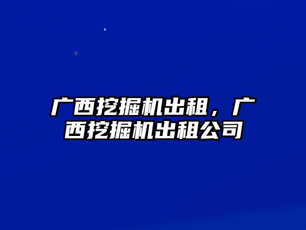 廣西挖掘機出租，廣西挖掘機出租公司