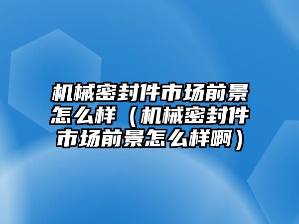 機械密封件市場前景怎么樣（機械密封件市場前景怎么樣?。? class=