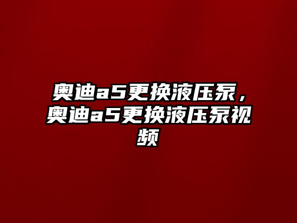 奧迪a5更換液壓泵，奧迪a5更換液壓泵視頻