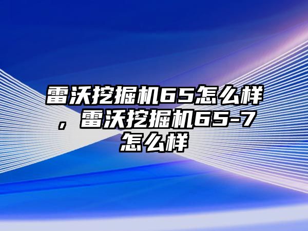 雷沃挖掘機65怎么樣，雷沃挖掘機65-7怎么樣