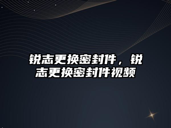 銳志更換密封件，銳志更換密封件視頻