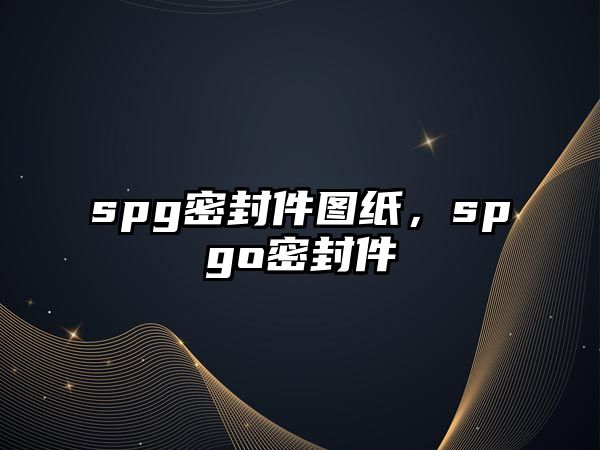 spg密封件圖紙，spgo密封件