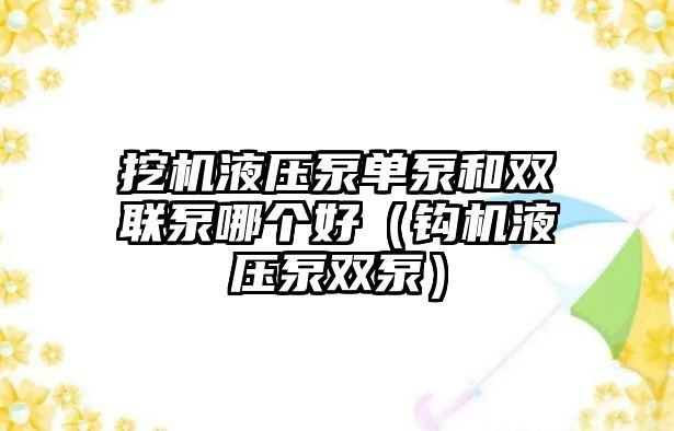 挖機(jī)液壓泵單泵和雙聯(lián)泵哪個(gè)好（鉤機(jī)液壓泵雙泵）