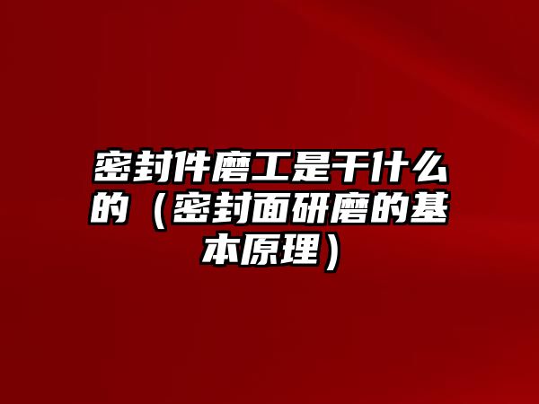 密封件磨工是干什么的（密封面研磨的基本原理）