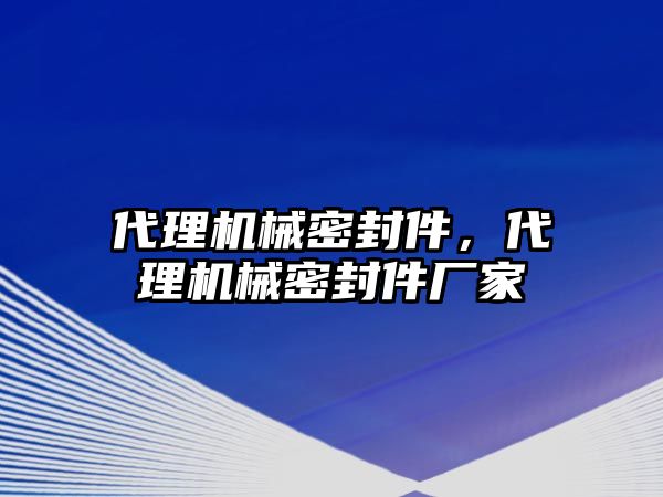 代理機械密封件，代理機械密封件廠家