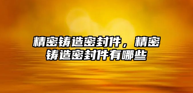 精密鑄造密封件，精密鑄造密封件有哪些