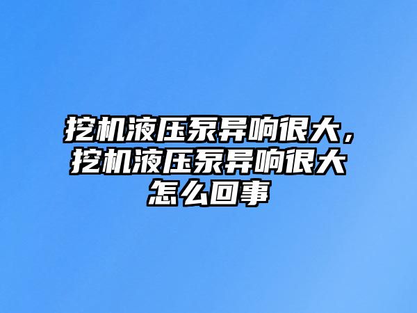 挖機液壓泵異響很大，挖機液壓泵異響很大怎么回事